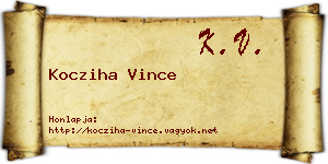 Kocziha Vince névjegykártya